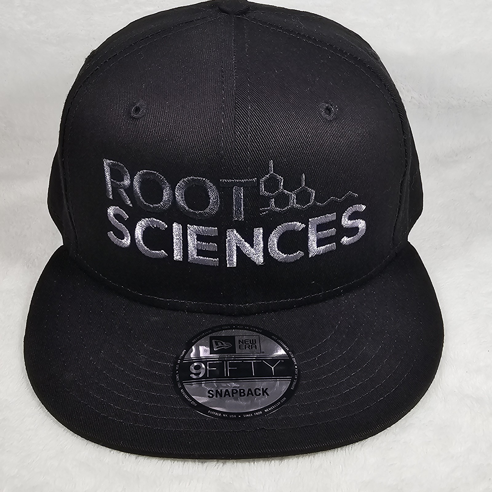 Root Sciences Flat Bill Snapback Hat Cap Black OS… - image 1