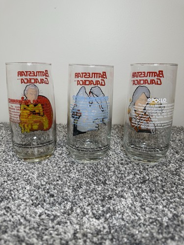 Juego de 3 vasos coleccionables Battlestar Galactica ~ 1979 - Imagen 2 de 6