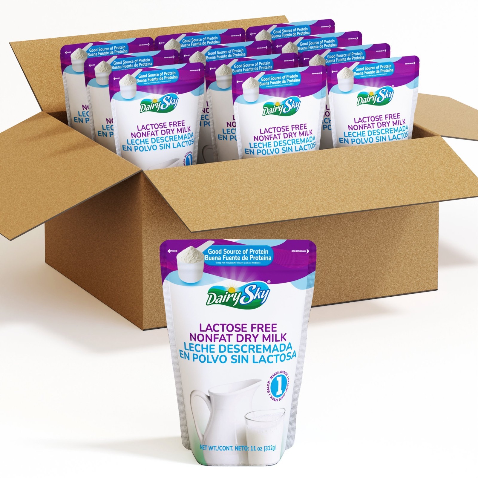 DairySky Lactose Free Nonfat Dry Milk Powder 16oz (Pack of 1