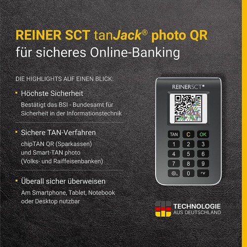 REINER SCT tanJack photo QR I Chip Tan Generator for Online Banking - Afbeelding 6 van 6