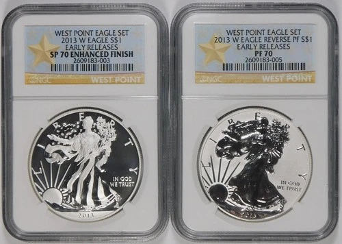 2013-W $1 Enhanced/Reverse Proof Silver Eagle NGC SP70 **Early Releases**