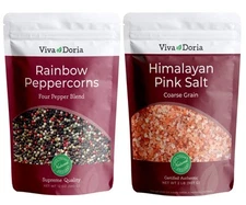 Viva Doria Peppercorn Blend 12 oz with Himalayan Pink Salt 2 lbs