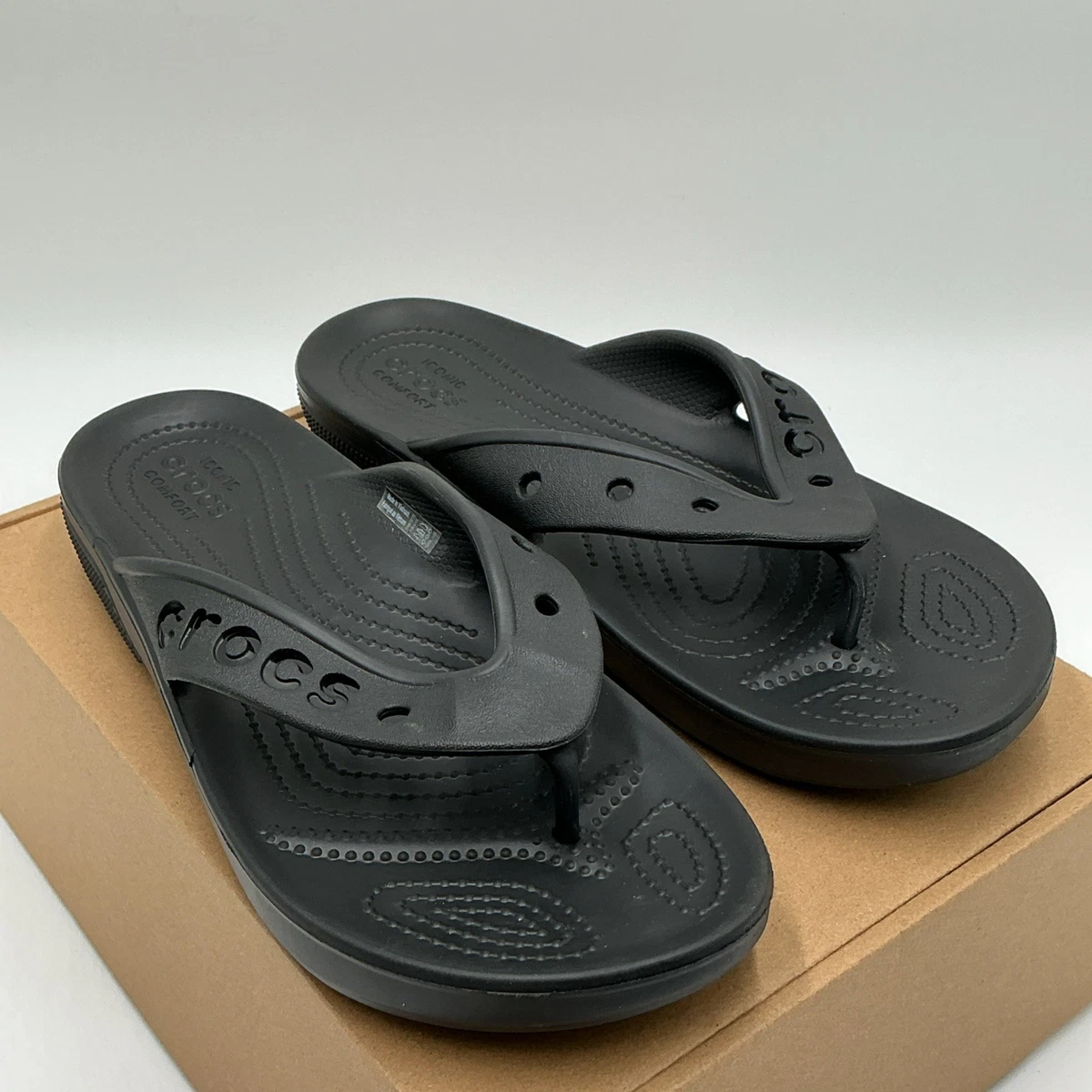 Crocs Baya Men\'s Size 13 Comfort Flip Flop Black Thong Beach Sandals Slip On Amazon.com | Crocs Men main image 2