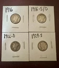 1916-D+1916+1926-D+1927-S Mercury Dime Set/Lot * W/ KEY DATE * 90% Silver* XDL24