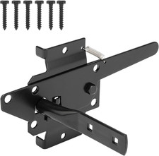 Heavy Duty Self-Locking Gate Latch for Wooden Fence, Post Mount Automatic Gate L