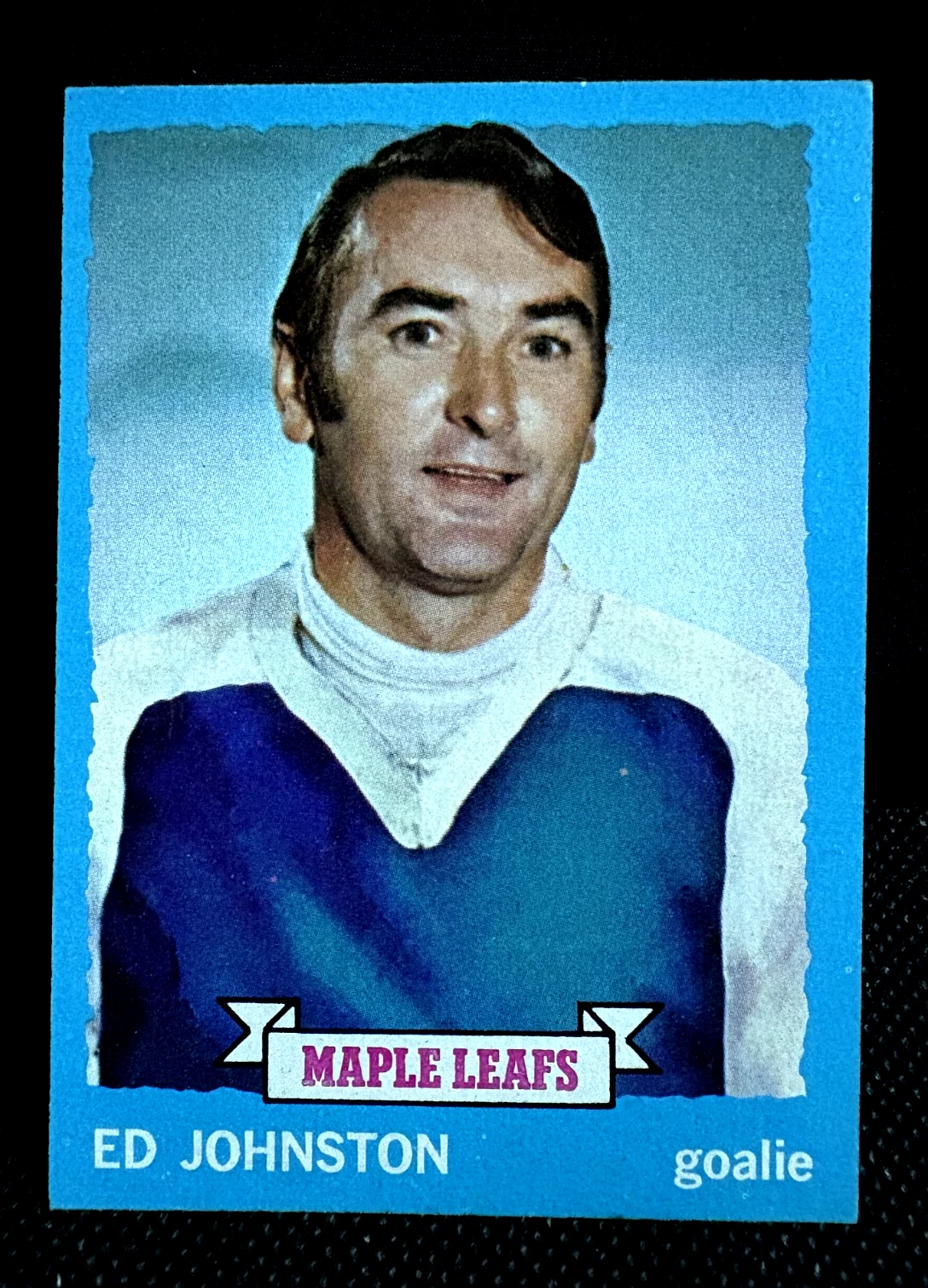 1973-74 TOPPS "ED JOHNSTON" TORONTO MAPLE LEAFS #23 NM+ (COMBINED SHIP)