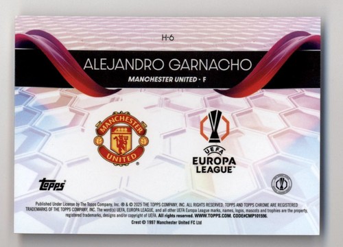2024-25 Topps Chrome UEFA Europa League Alejandro Garnacho Helix Case Hit SSP - Picture 2 of 2