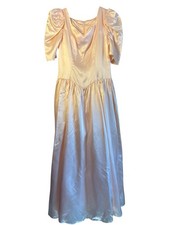 VTG 80's Satin Peach/Pink Prom Dress Jessica McClintock Coquette XS/S 34/30