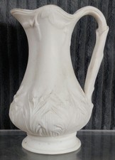 Antique Victorian Parian Ware Bisque Relief Mould Creamer Pitcher Jug