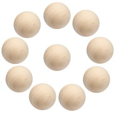 10 Pcs 1 Inch / 25mm Natural Wood Balls, Unfinished Wooden Balls Small Round ...