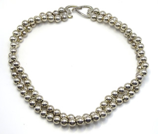 Vtg. Mexican Taxco .925 Sterling Silver Bead Ball Necklace