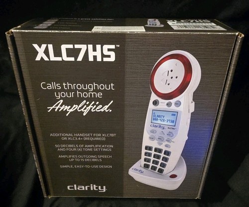 Clarity XLC7HS Expandable Add-On White Handset for Clarity XLC7BT or XLC3.4+