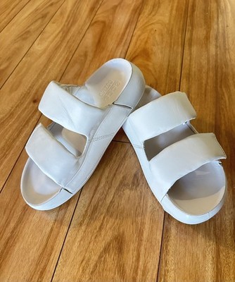 ECCO Cozmo Leather Platform Slide Sandals Beige Womens EUR 36 US 5-5.5 NEW