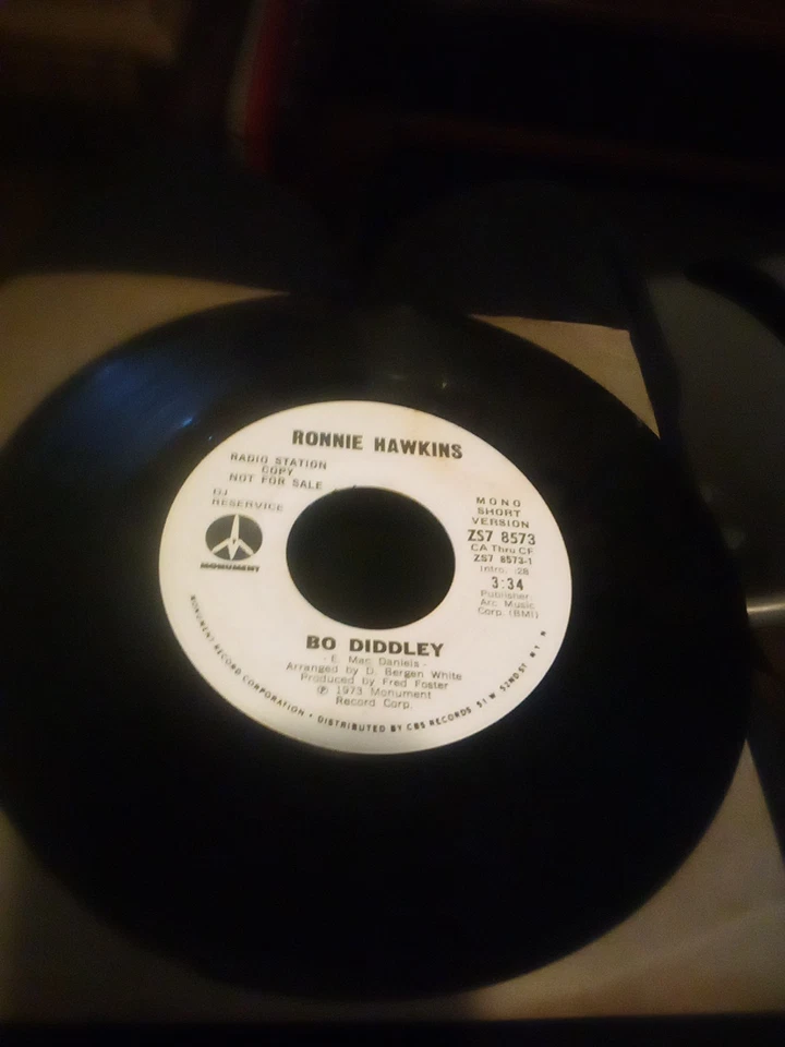Ronnie Hawkins ROCK-A-BILLY45(MONUMENT8573) Bo Diddley (stereo) (mono) EX  PROMO - Image 2 of 4