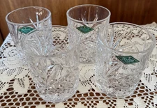 Shannon Glass Designs of Ireland Lead Crystal 4 Glasses Double Old Fashion