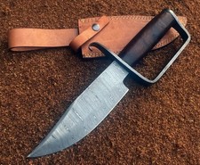 Custom Handmade Damascus Steel D-Guard Bowie Knife Hunting Camping Knife