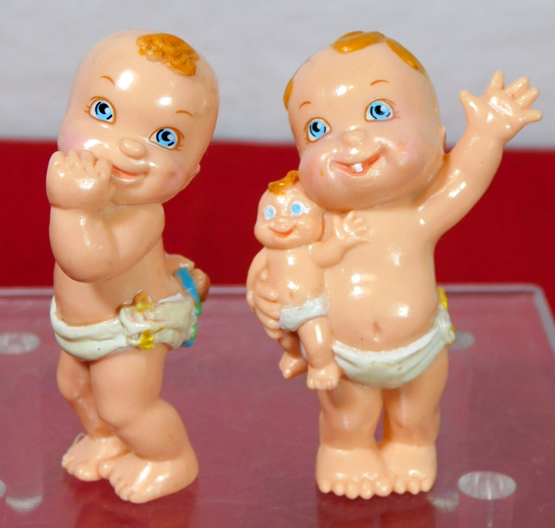 Vintage Galoob Baby Face Magic Diaper Babies 1991 Set of 2 Red Hair