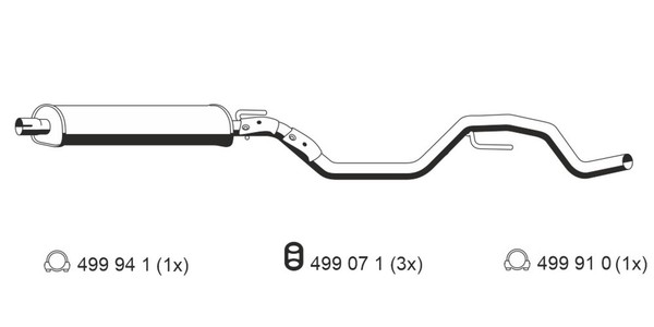 Ernst MittelschalldäMpfer 043274 FüR Opel Z02 CC Vectra 16V F68 F69-image