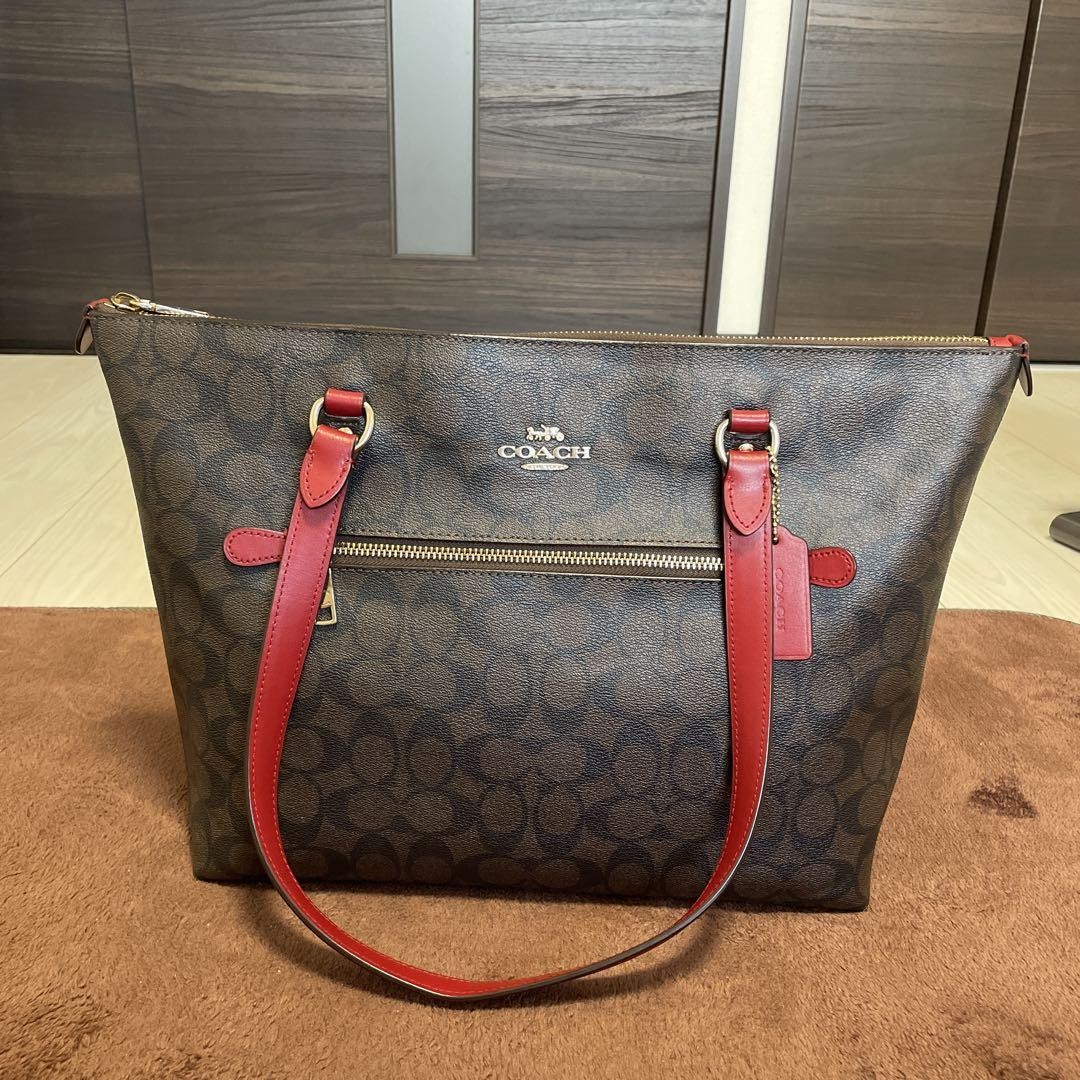 Coach Tote Bag Gallery Gold Logo PVC 79609