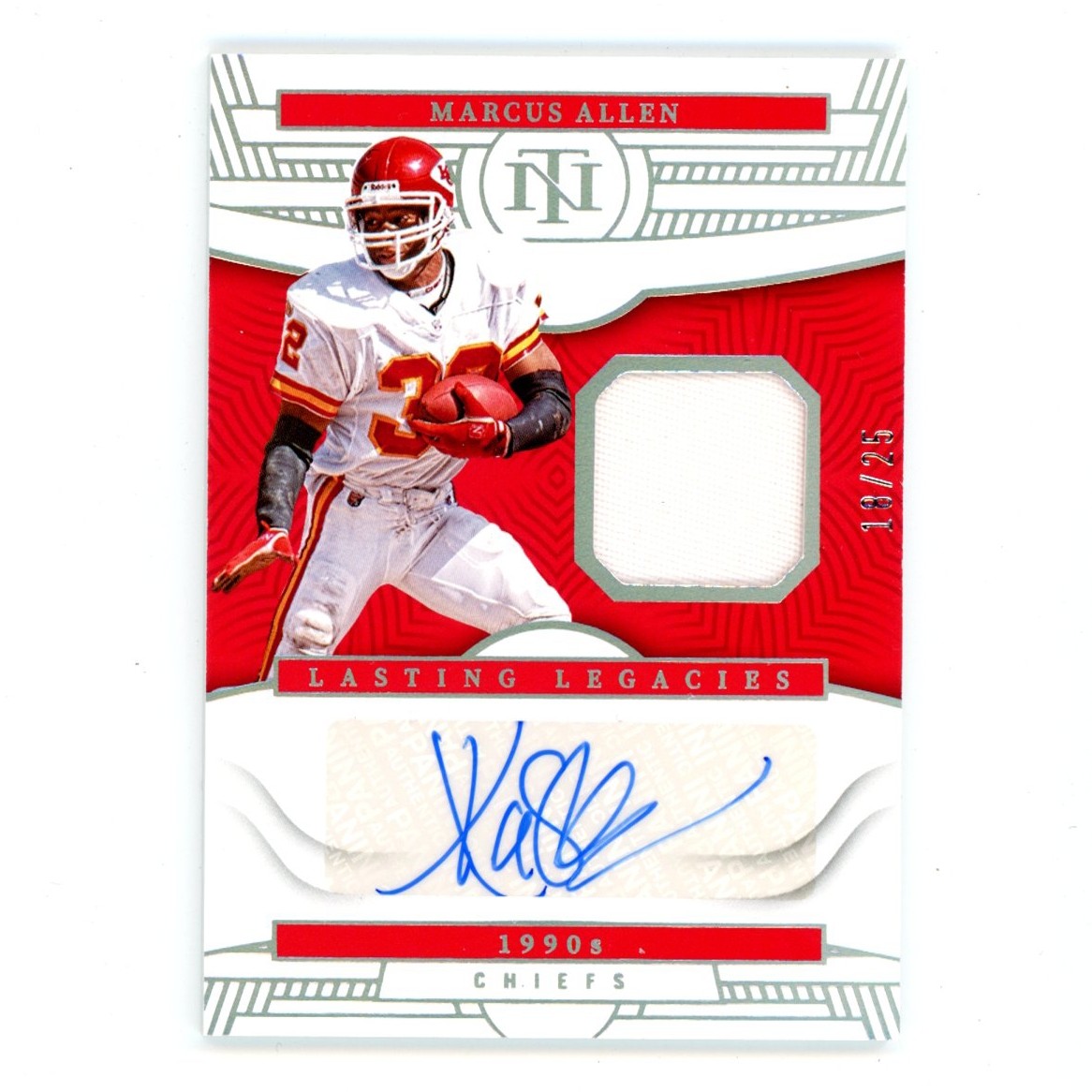 2022 National Treasures Marcus Allen #LLE-MAL Lasting Legacies Holo Silver #/25