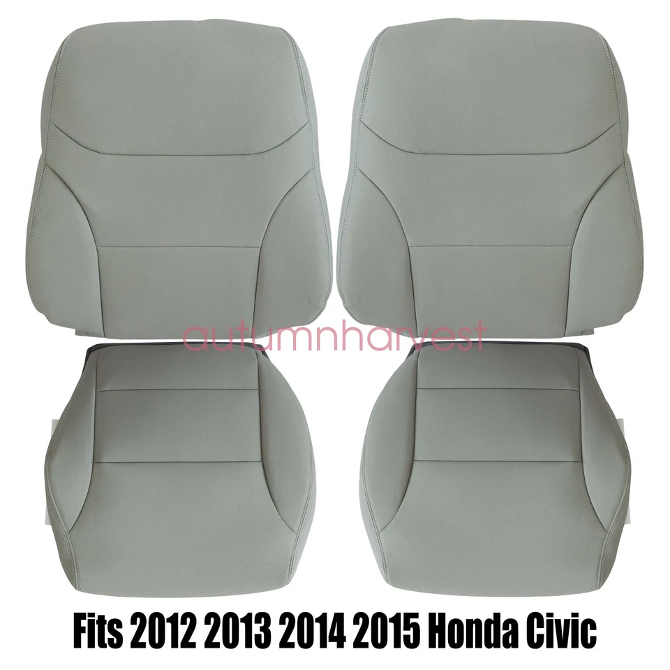 Cubierta de asiento de cuero gris inferior/trasera para Honda Civic 2012 2013 2014 2015 Foto 2 de 4