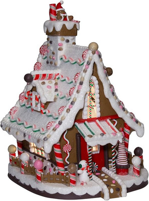Kurt Adler 12-Inch Lighted Christmas Gingerbread House