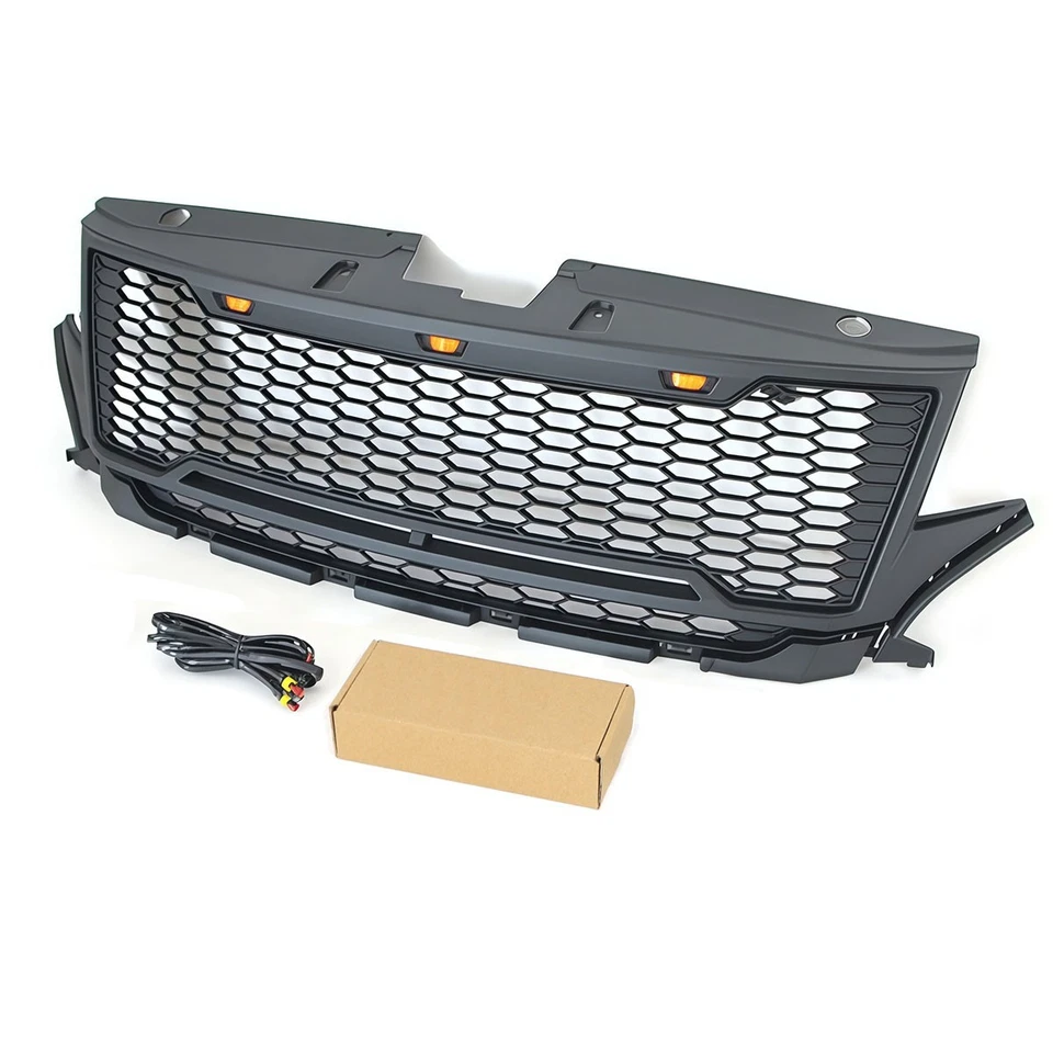 Rejilla delantera negra apta para Ford EDGE 2011-2014 con luz LED parrilla de parachoques Foto 4 de 4