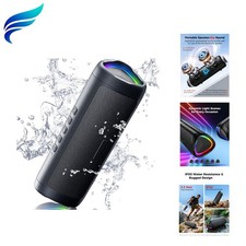 TWS Pairing Waterproof Bluetooth Speaker with LED Lights for Parties Outdoors
