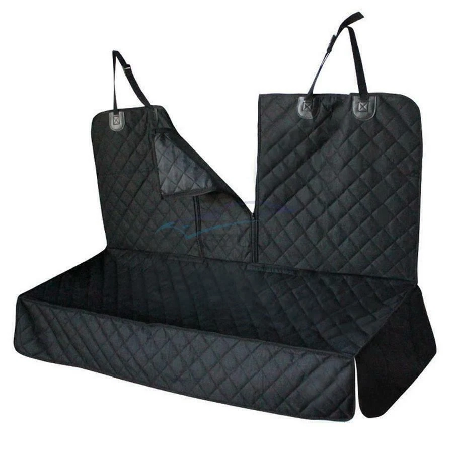 Cubierta de asiento trasero universal negra para automóvil SUV alfombrilla de banco trasero para mascotas perros almohadilla impermeable-EE. UU. Foto 4 de 4