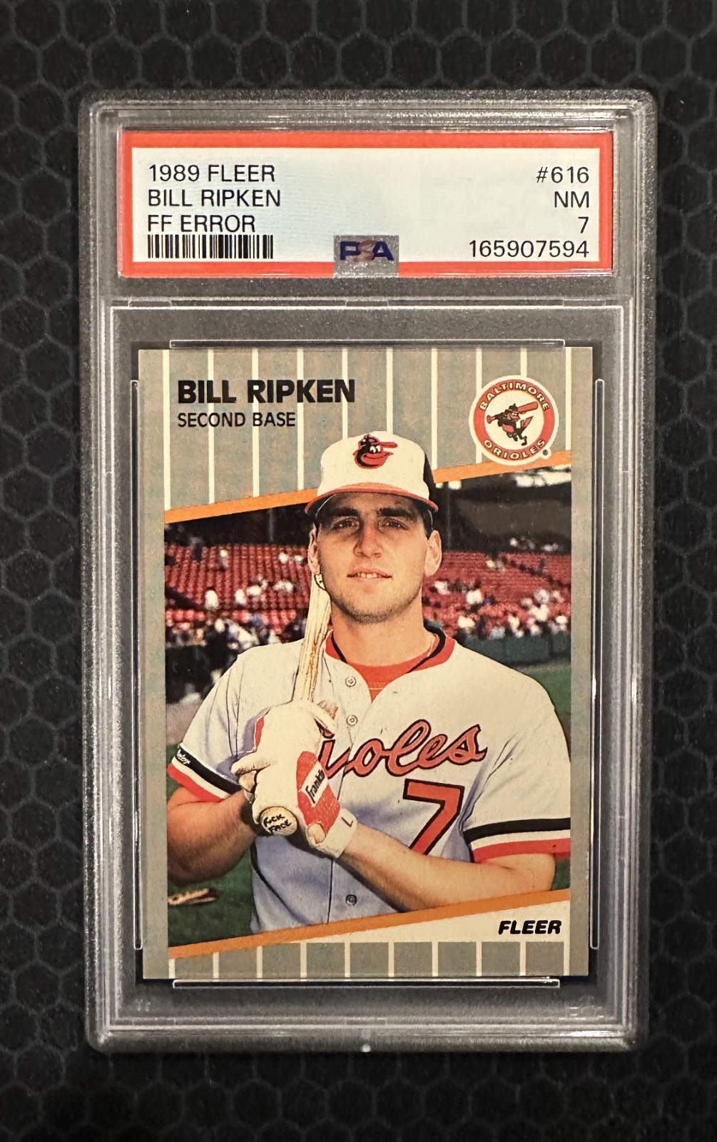 ⚾ 1989 Fleer Baseball #616 Bill Ripken FF Error - PSA 7 - New Grade - Orioles ⚾