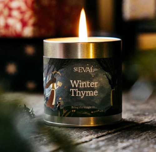 St Eval Christmas "Winter Thyme" Scented Candle in a Tin - Picture 3 of 5