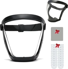 Face Shield, Tooltekt 1 Count (Pack of 1), Black Frame With Transparent Side 