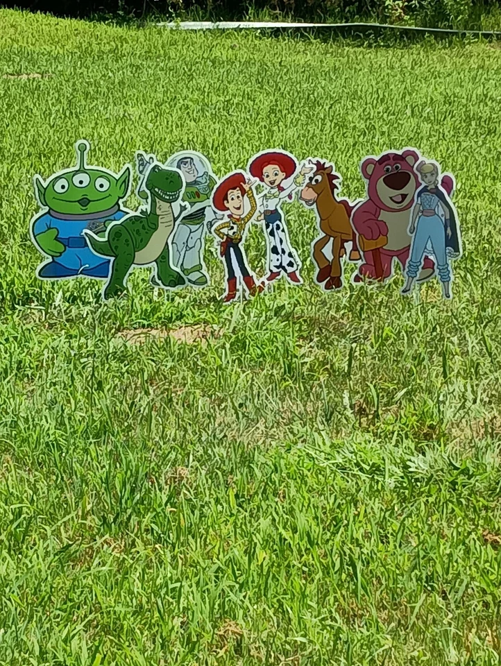 Decoraciones de patio de fiesta de cumpleaños Toy Story 8 piezas a prueba de intemperie niños niñas Foto 2 de 4