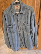 Levi Shirt Vintage. Two Horse Label. Sz L. 100 Cotton. Red Tab,Hong Kong.