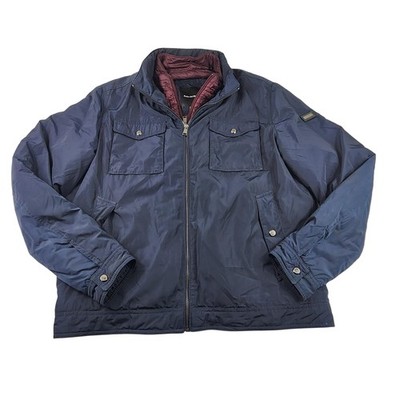 Pedro del Hierro Jacket Mens XL Navy Hooded Removable Quilted Liner Full Zip