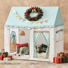 Kids Play Tent w/ Printed Mat Toddler Indoor Playhouse Toy Gift for Boys Girls 3