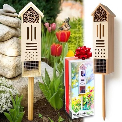 Wooden Insect House, Insect Hotel for Bugs, Bees, Butterflys, Ladybirds, Natural