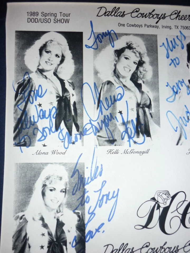 10 fotos autografiadas de animadoras para Dallas Cowboys 1989 8x11" Foto 2 de 4