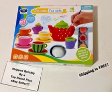 Ceramic Painting Tea Sets 15 pcs 3+- Play Food Accessories