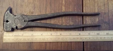 vintage Fencing Pliers -  10 -inch, some rust, works . marked US  137-10