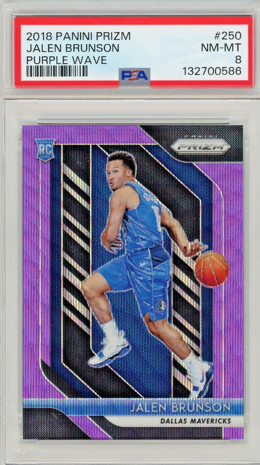 2018 Panini Prizm Purple Wave SP - Jalen Brunson RC Rookie PSA 8