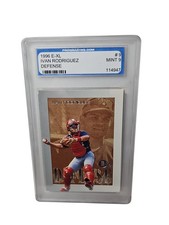 🔥1996 E-XL Defense Baseball #9 Ivan Rodriguez PGS MINT 9