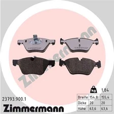 Front Axle Zimmermann 23793.900.1 Brake Pad Set, Disc Brake for BMW, BMW (B
