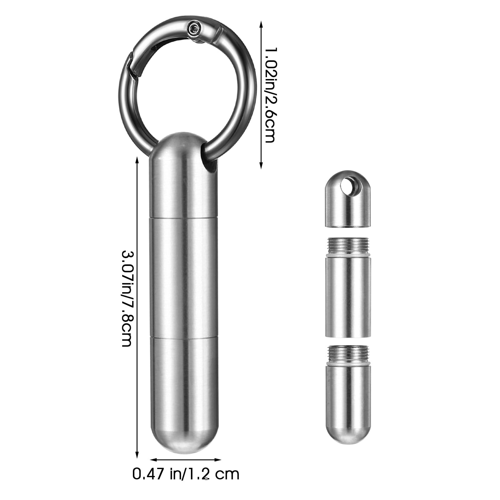 Small Keychain Pill Holder Stainless Steel Waterproof Container Tiny Portable...