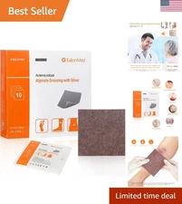 10-Pack Sterile Silver Calcium Alginate Dressings 4''x4'' for Optimal Wound Care