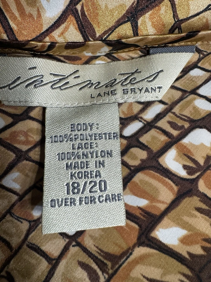 Vestido sin mangas Lane Bryant Lingerie Plus oro amarillo 18/20W estampado animal Y2K sesgado Foto 2 de 4