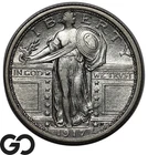1917-D Standing Liberty Quarter, Type 1, AU Tougher Date