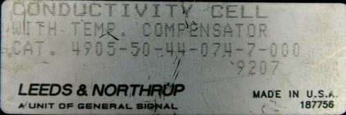 NEW LEEDS & NORTHROP 4905-50-44-074-7-000 CONDUCTIVITY CELL 490550440747000 - Picture 3 of 3