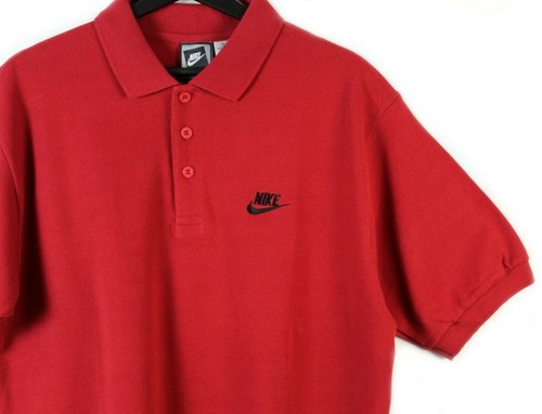 NOS 90s vintage Nike polo t-shirt pique cotton tshirt deadstock golf tennis M L - Picture 2 of 6