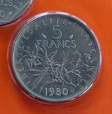 Superbe 5 Francs Semeuse BU 1980 - Neuf sous scellé. BU ONLY !!